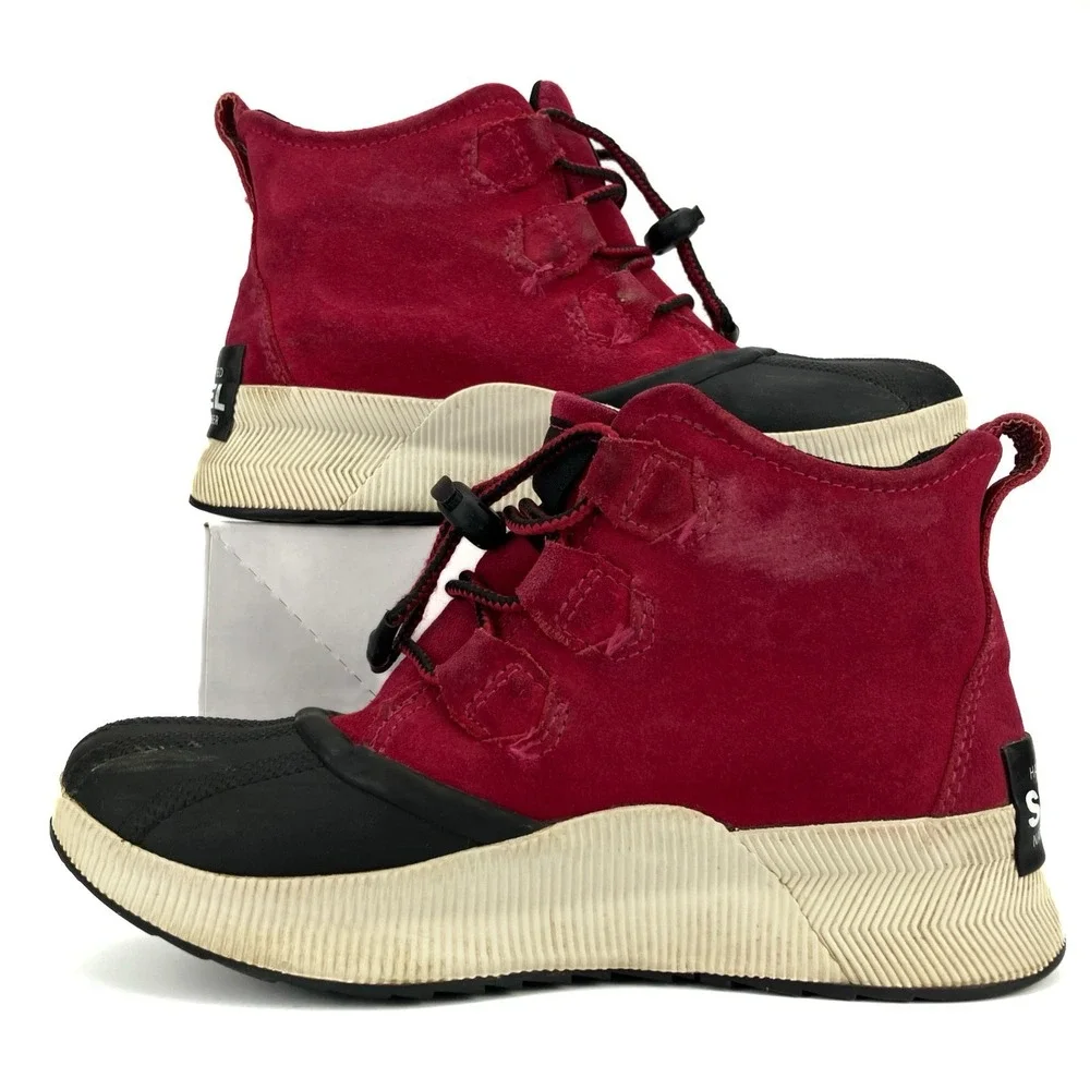 Sorel Out N About Waterproof Duck Boots - Women's Size 4 Red/Purple (NY4564-639)